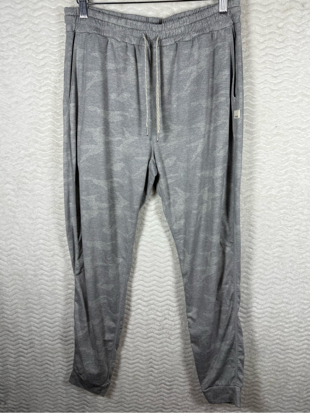 Vuori Performance Joggers in the Pale Heather Camo colorway. So comfy
